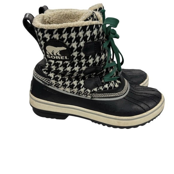 Sorel Tivoli Tweed Waterproof Ankle Winter Boots size 7 Houndstooth NL1627-068 - Picture 1 of 10